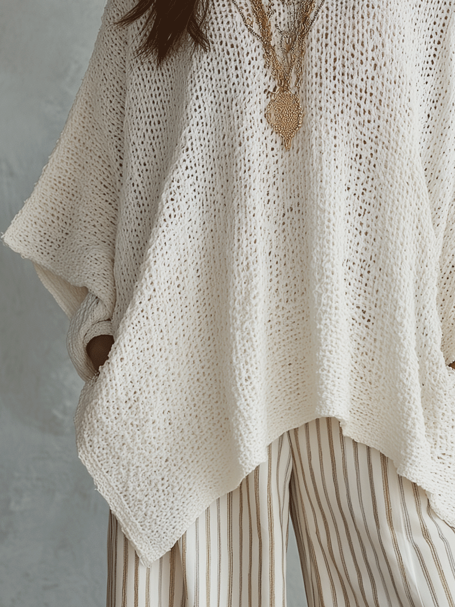 Effortless Bohemian Pullover Knit Top