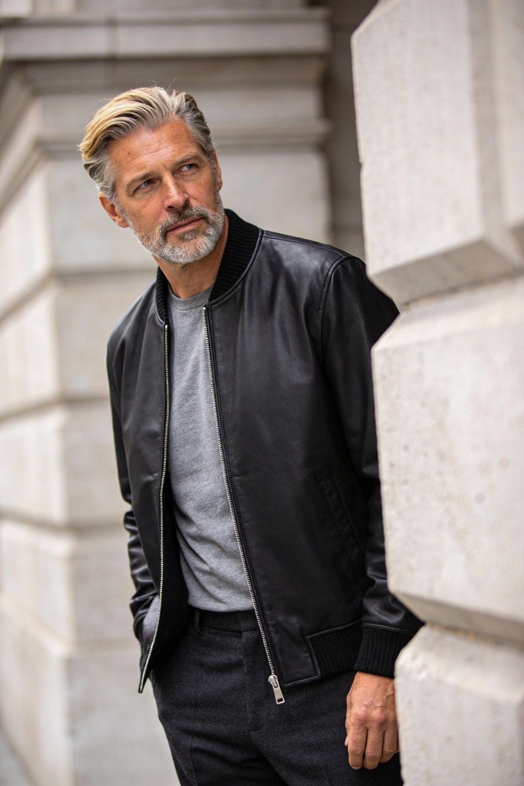 Leather Bomber Jacket