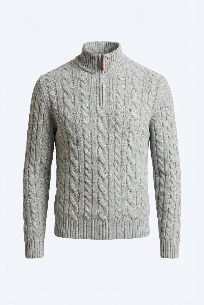 Cable Zip Sweater
