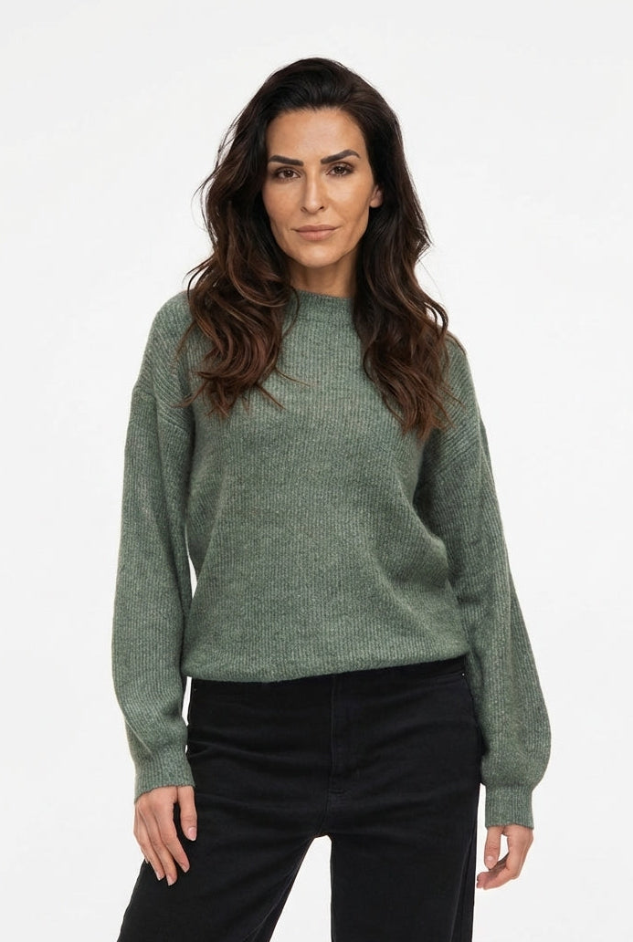Ribbed Mock Neck Sweater