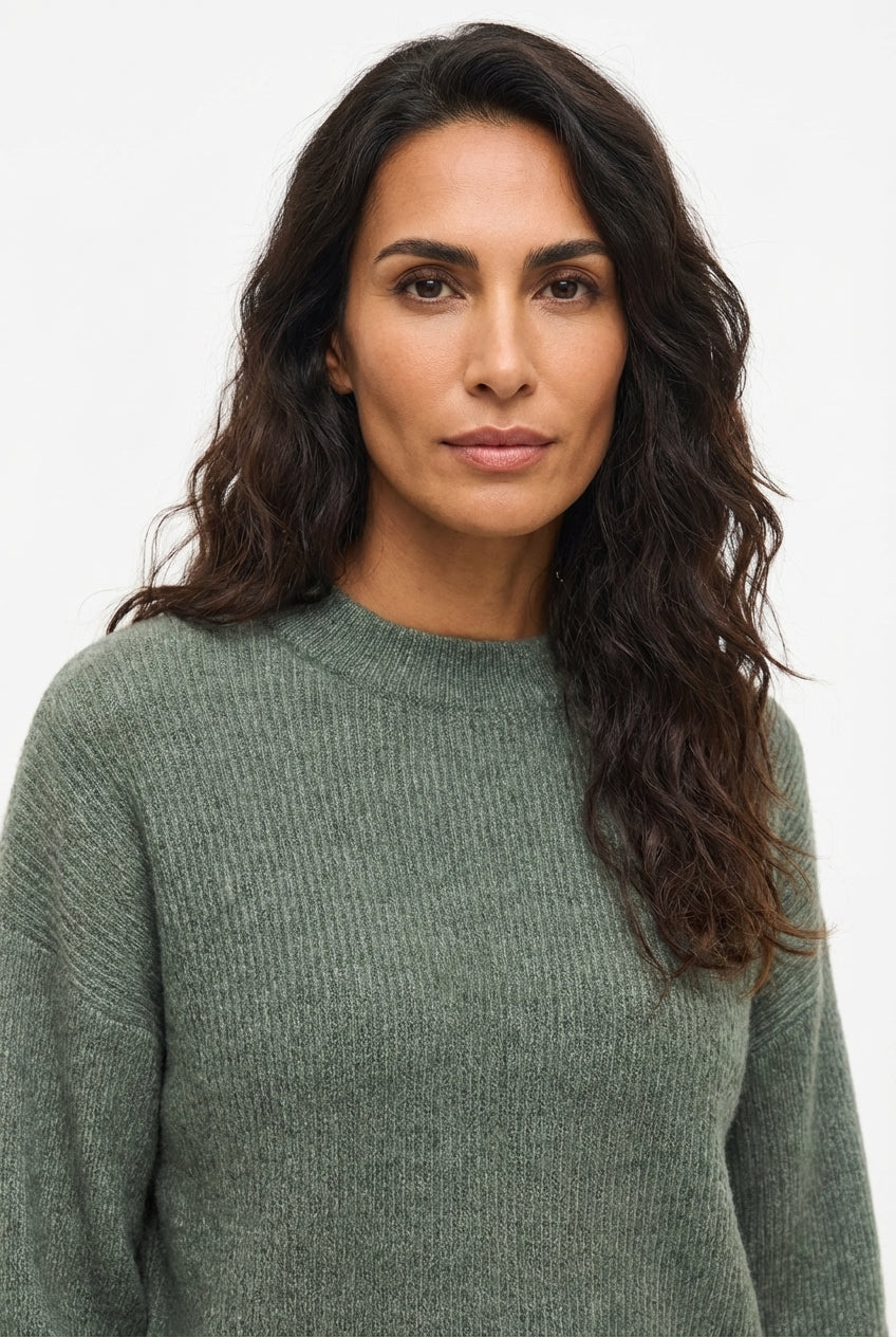 Ribbed Mock Neck Sweater