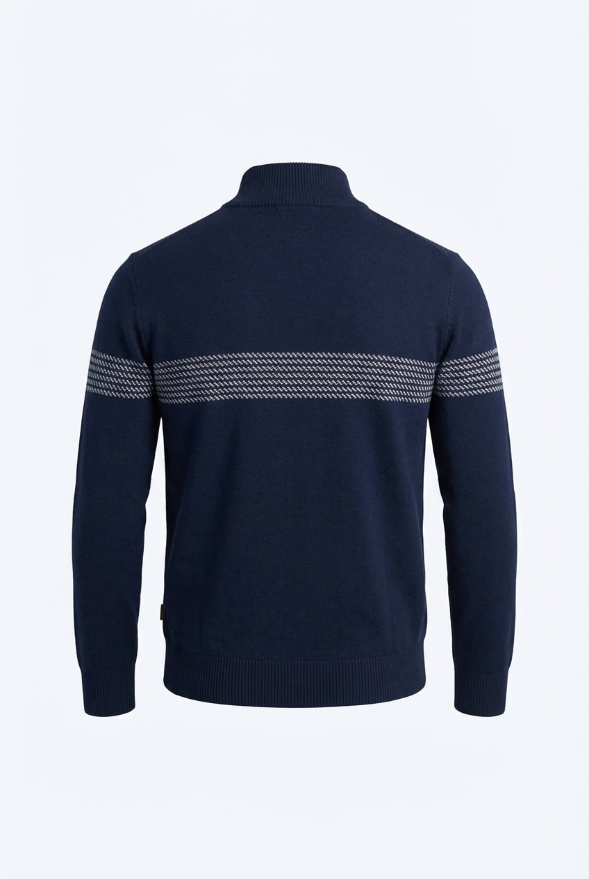 Stripe Quarter-Zip Sweater