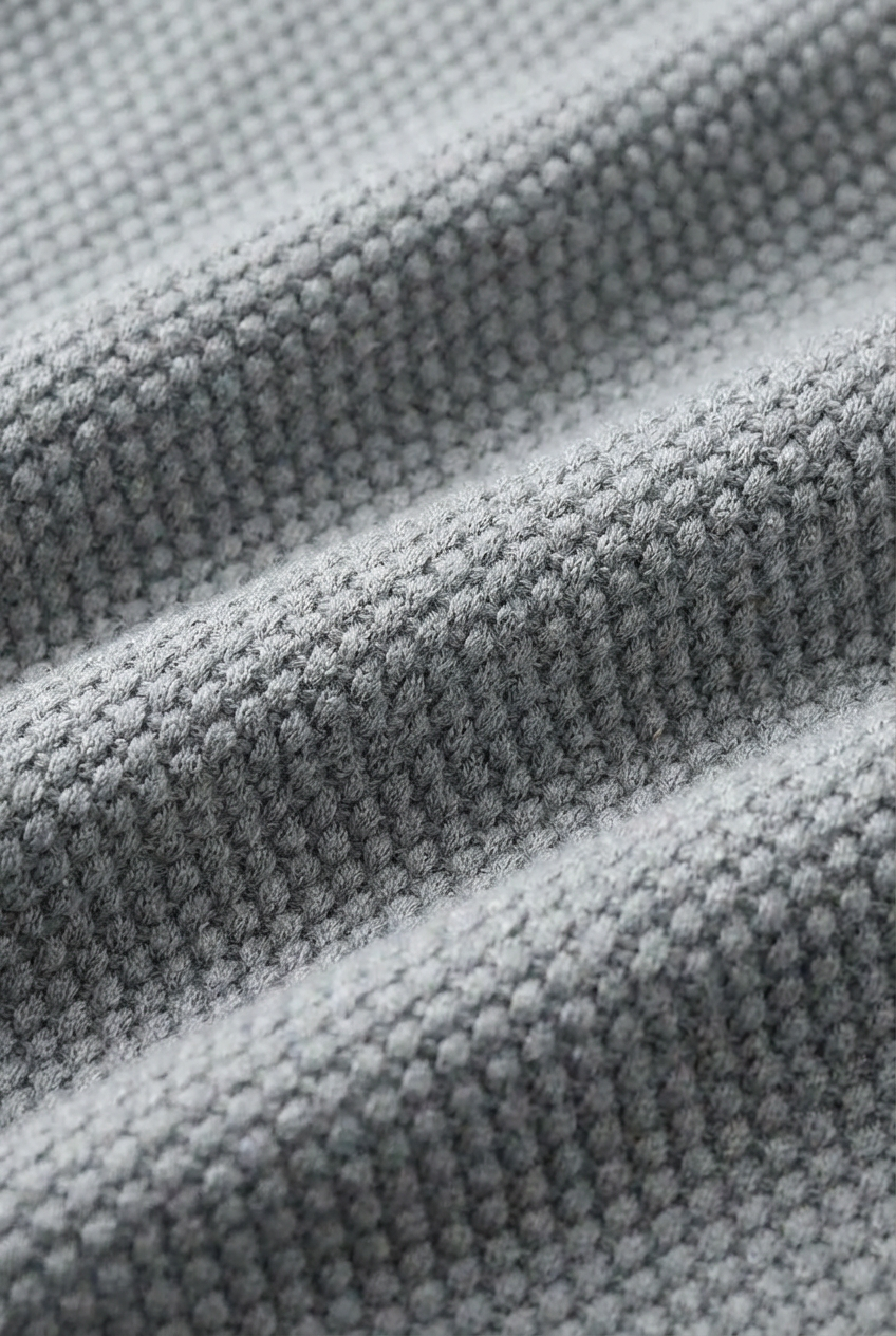 Textured Knit V-Neck Polo