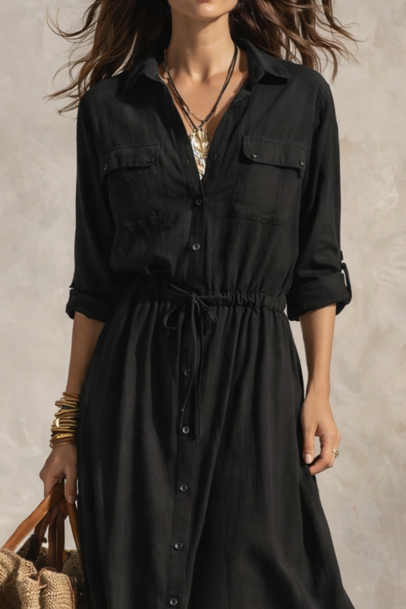 Refined maxi dress with belt