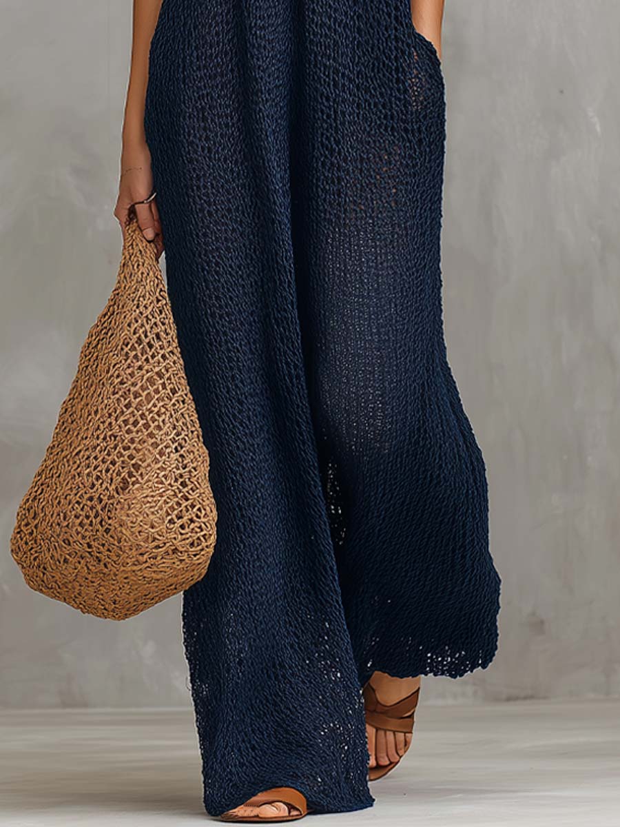 Bohemian Holiday Knitted Jumpsuit