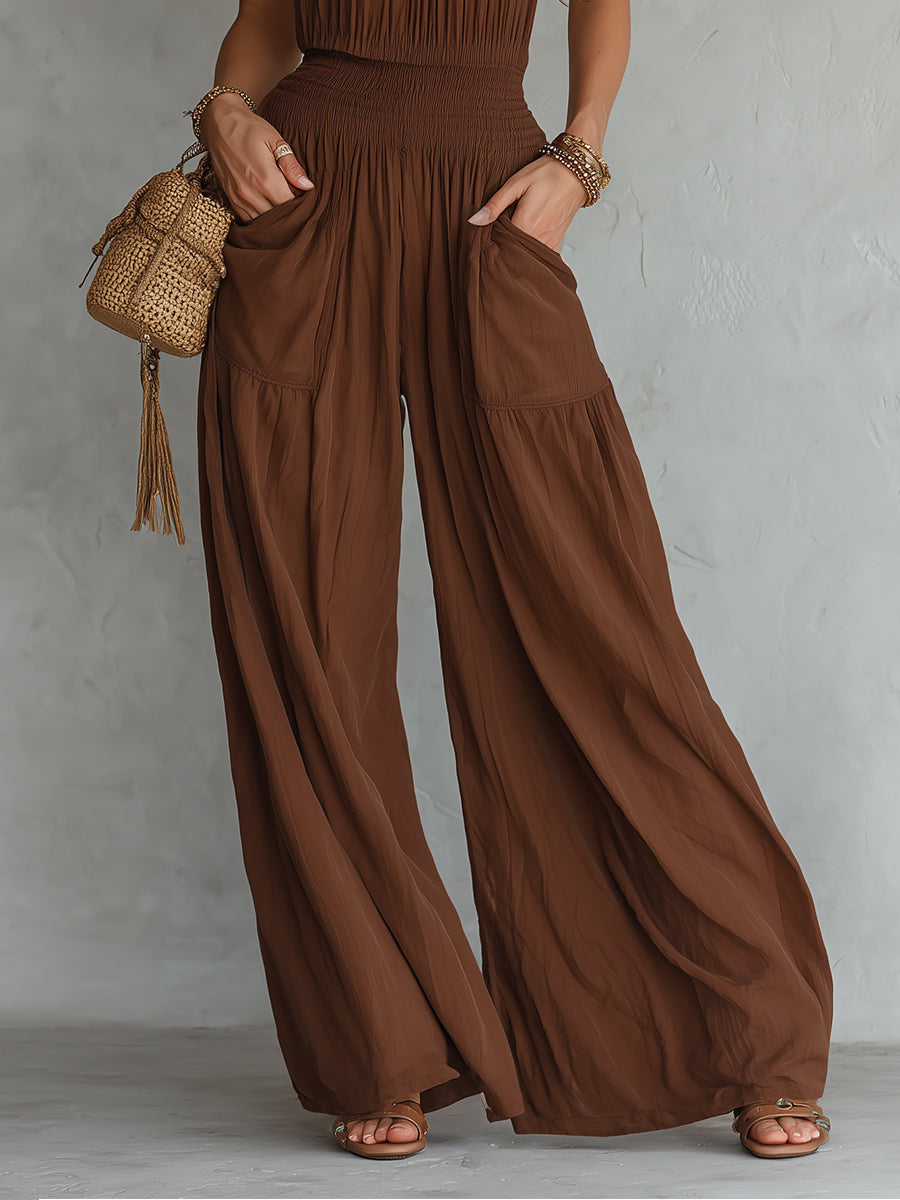 Boho Halter neck Sleeveless Wide-leg Jumpsuit