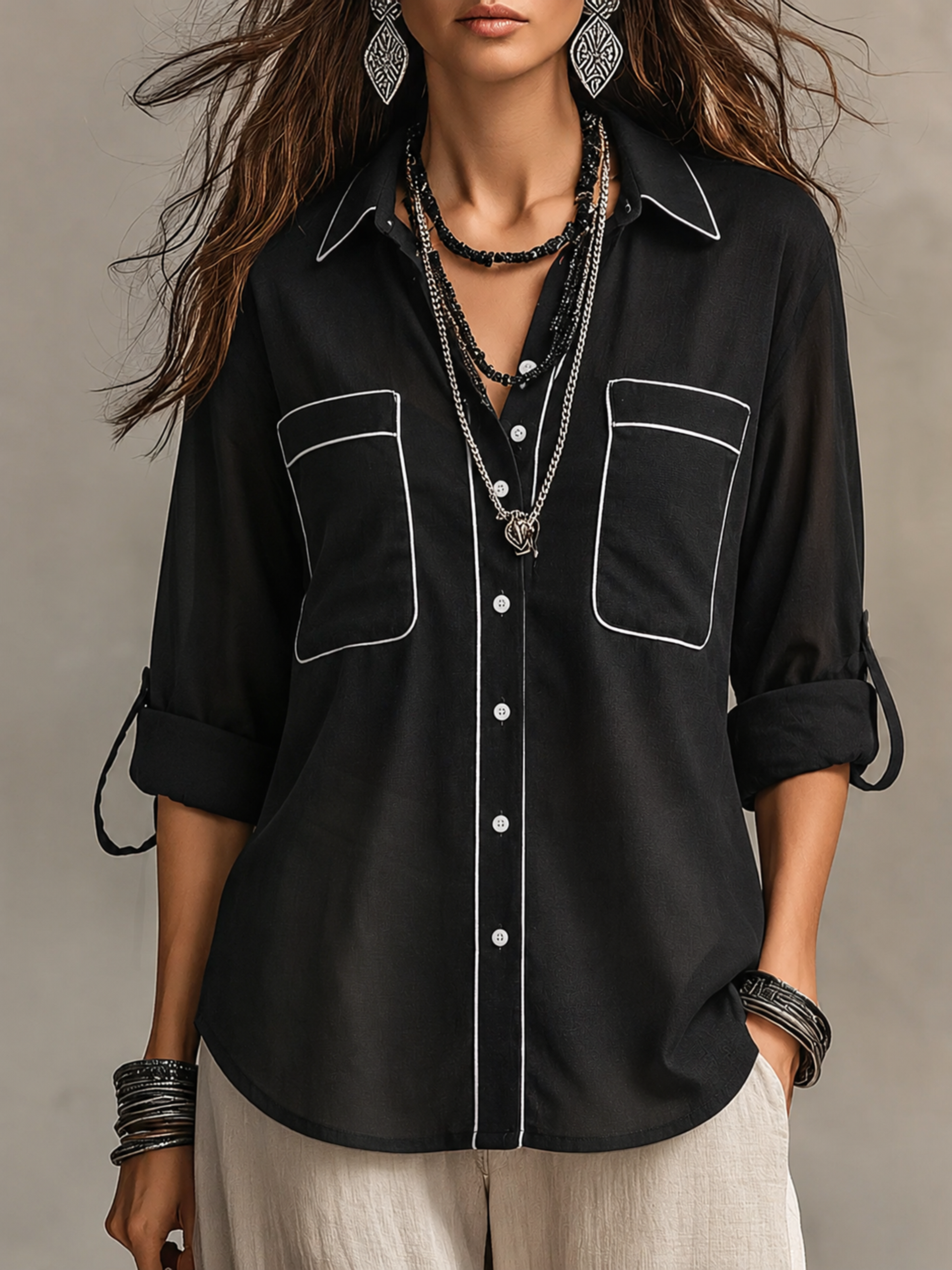 Modern Bohemian Black Shirt
