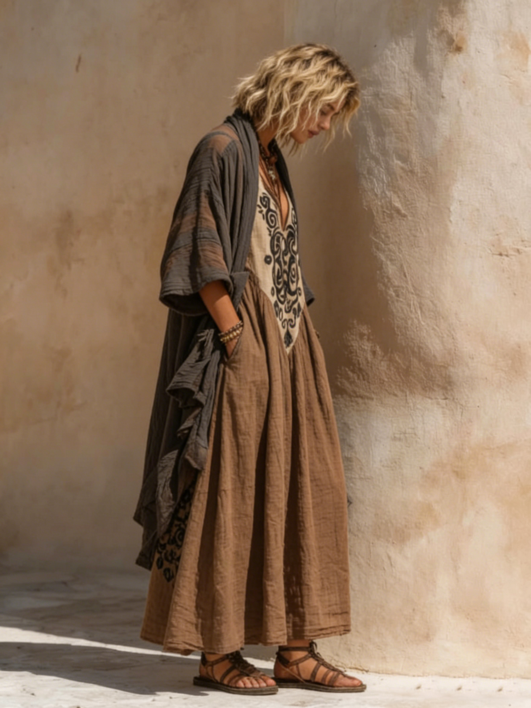 Women's Retro Effortless Maxi Two-Piece Set