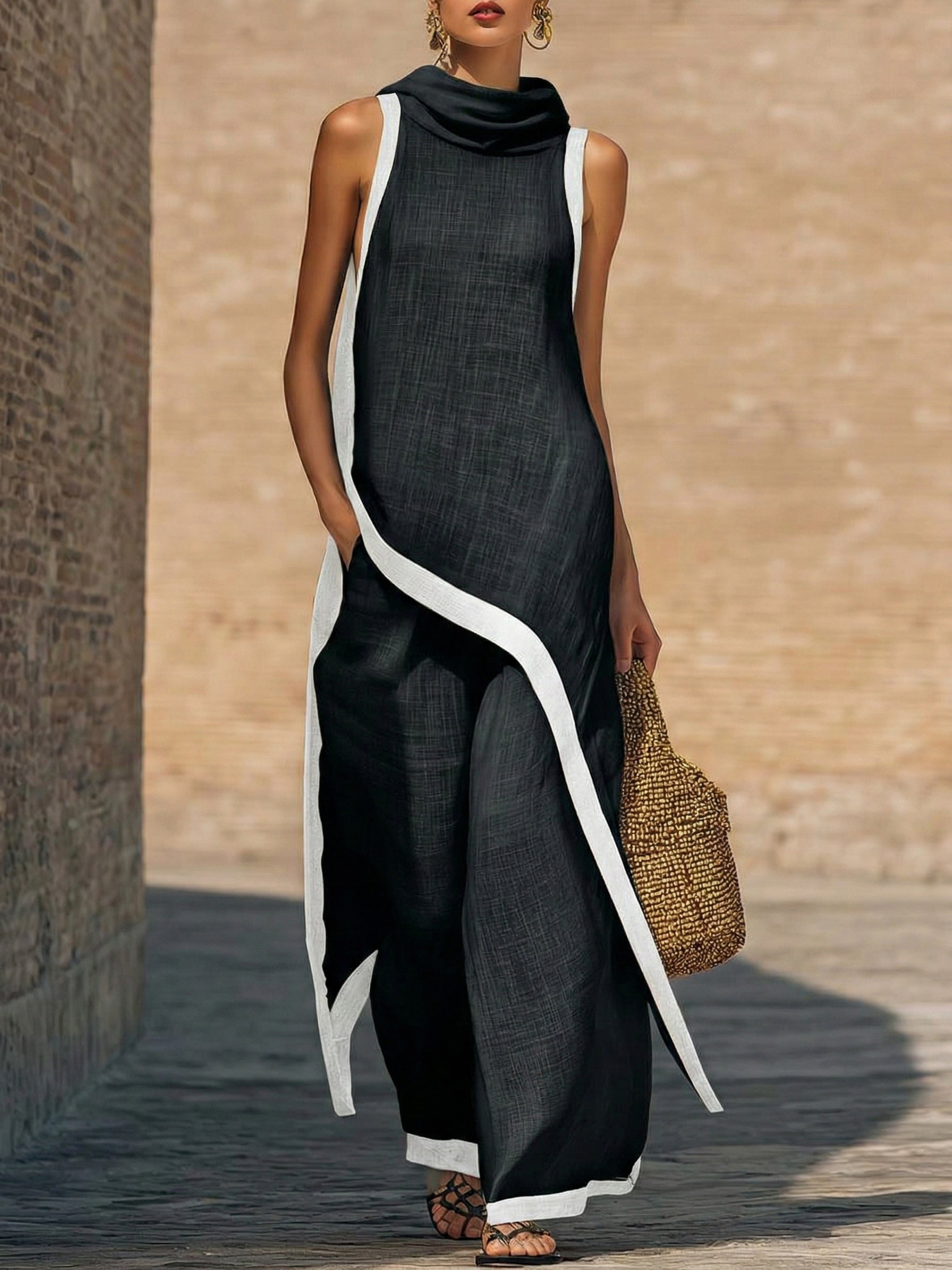 Artistic Cut Trim Elegant Two-piece Set