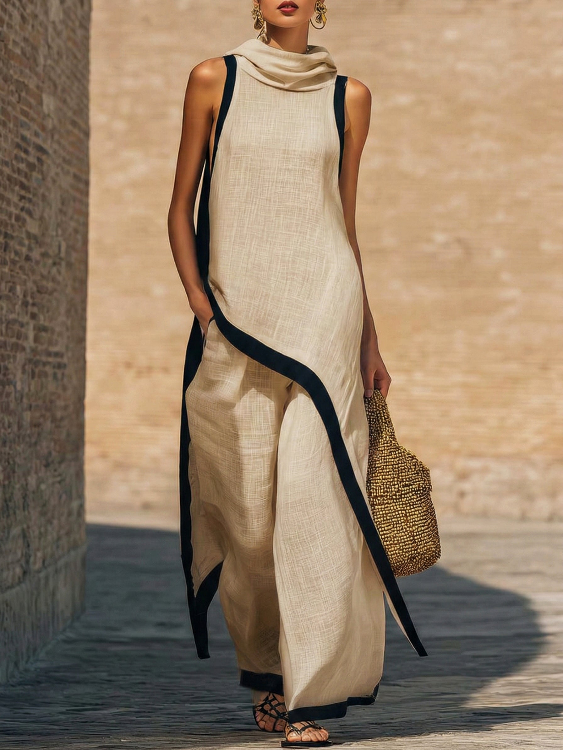 Artistic Cut Trim Elegant Two-piece Set