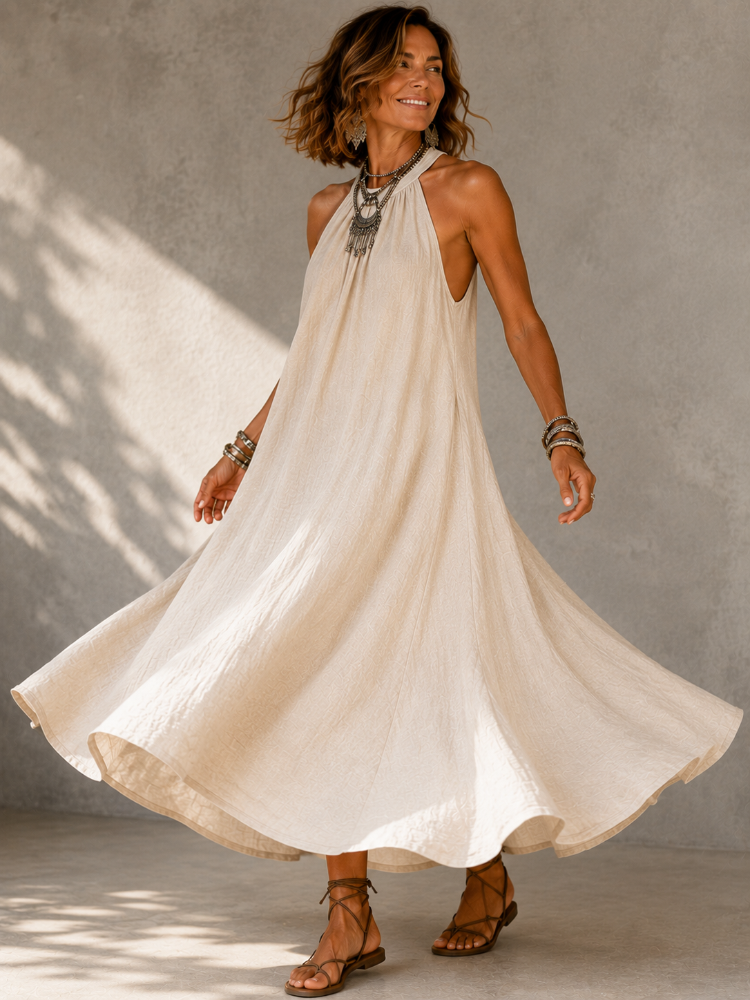 SIENNA | Effortless Halter Maxi Dress